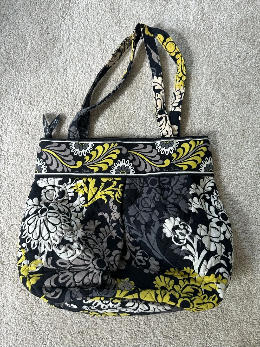 Vera Bradley Yellow Floral Lined Tote